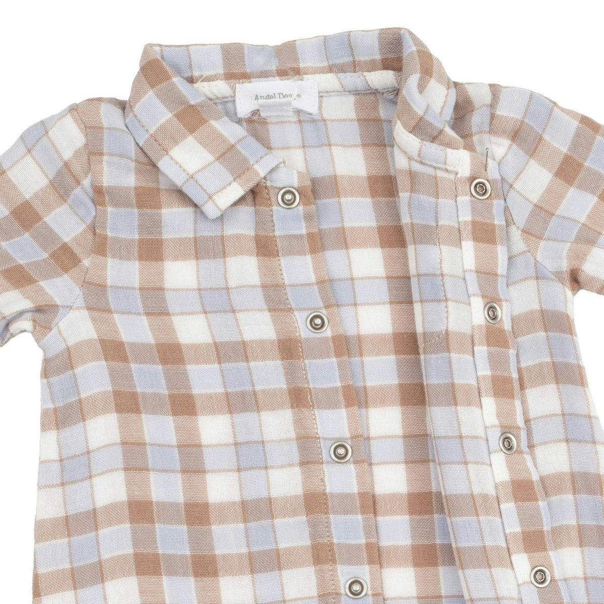 ANGEL DEAR: LONG SLEEVE POLO BUTTON DOWN ROMPER