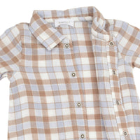 ANGEL DEAR: LONG SLEEVE POLO BUTTON DOWN ROMPER