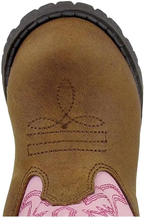TODDLER GIRLS' HOPALONG DISTRESSED COWGIRL BOOTS - PINK/BROWN