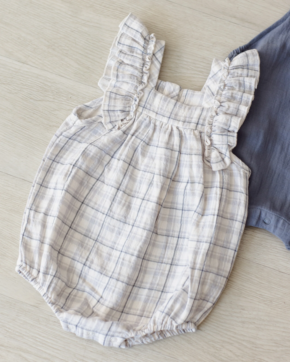 QUINCY MAE: MAYA ROMPER || BLUE PLAID