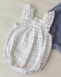 QUINCY MAE: MAYA ROMPER || BLUE PLAID