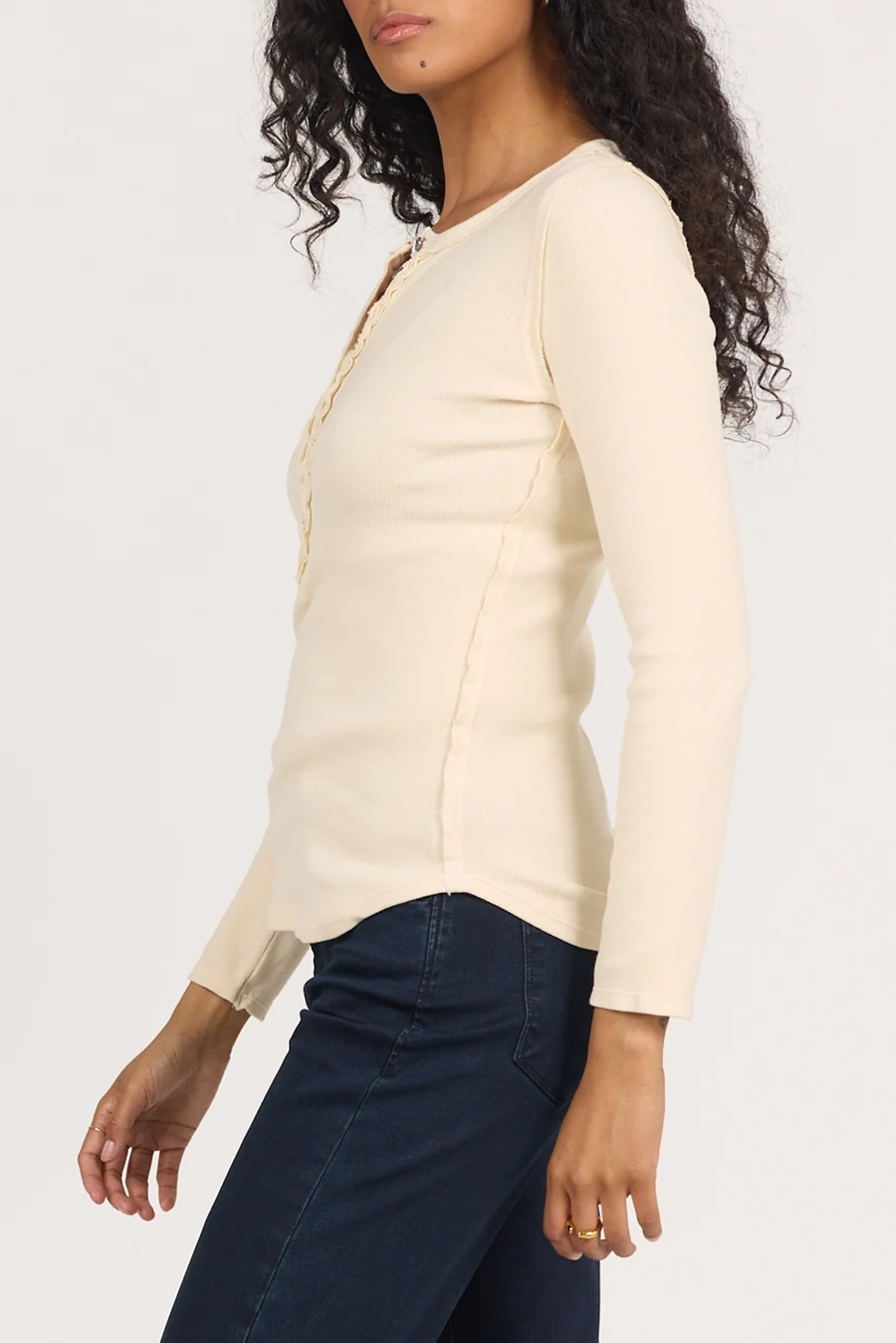 DEAR JOHN: EDIE LONG SLEEVE TEE WHITECAP GRAY