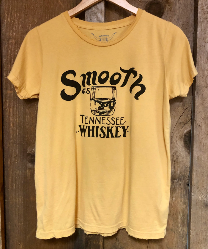 BANDIT BRAND: SMOOTH AS TENNESSEE WHISKEY TEE - GOLD DUST/BLACK