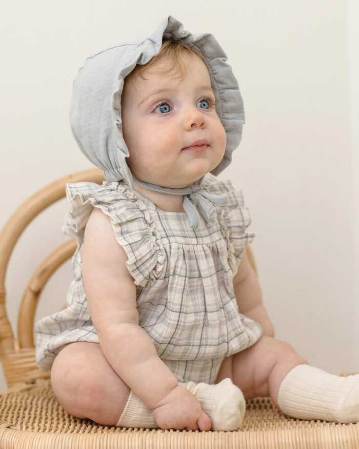 QUINCY MAE: MAYA ROMPER || BLUE PLAID