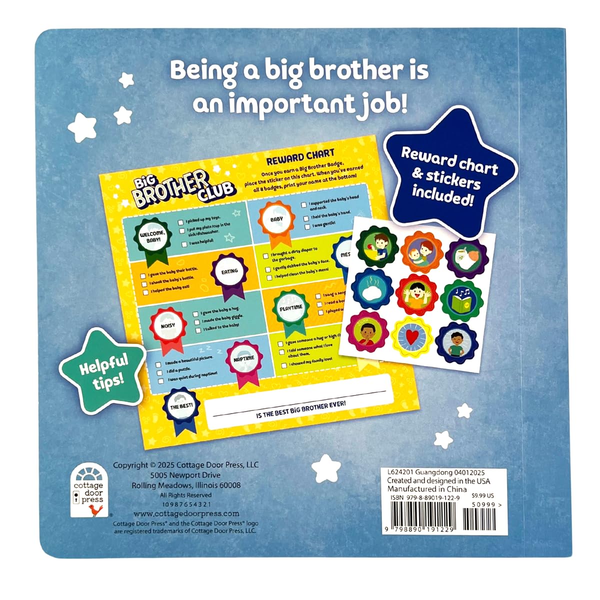 WELCOME TO THE BIG BROTHER CLUB BOARD BOOK, STICKER BADGES, AND A REWARD CHART