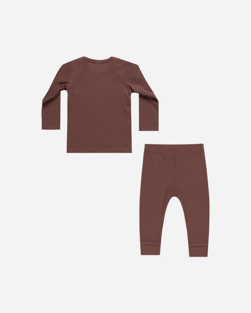 QUINCY MAE: RIBBED TEE + LEGGING SET || PLUM