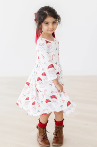 MILA & ROSE: MISTLETOE MAGIC 3/4 SLEEVE POCKET TWIRL DRESS