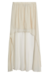 DELUC: FORUM CHIFFON HIGH-LOW SKIRT - OFF WHITE