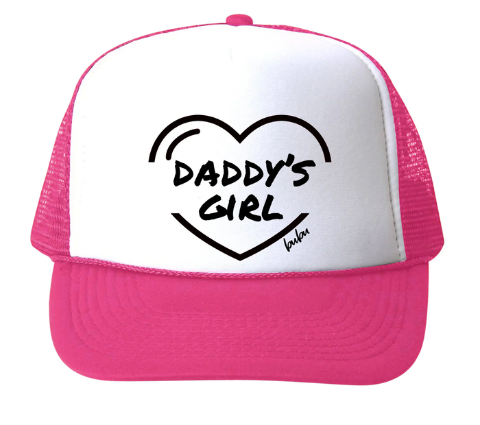 BUBU: DADDY'S GIRL HEART TRUCKER HAT - HOT PINK