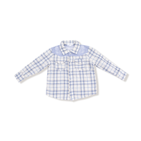ANGEL DEAR: LONG SLEEVE WESTERN PEARL SNAP SHIRT - BLUE PLAID