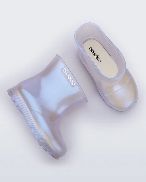 MINI MELISSA: WELLY SLIP IN RAINBOOTS - PEARLY BLUE