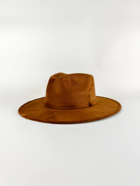 WILDER AND SOUL: VEGAN SUEDE RANCHER HAT - CARAMEL