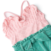 SHADE CRITTERS: PINK & GREEN SHIMMER MERMAID SHELL ONE PIECE SWIMSUIT