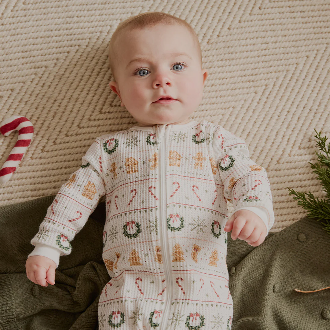 PETIT LEM: HOLIDAY TREATS FAIR ISLE PRINT ON THERMAL SLEEPER