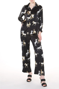 BEULAH: HORSE PRINT MATCHING SET - BLACK