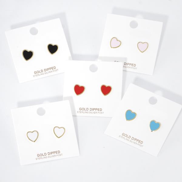 ENAMEL HEART SHAPED EARRING