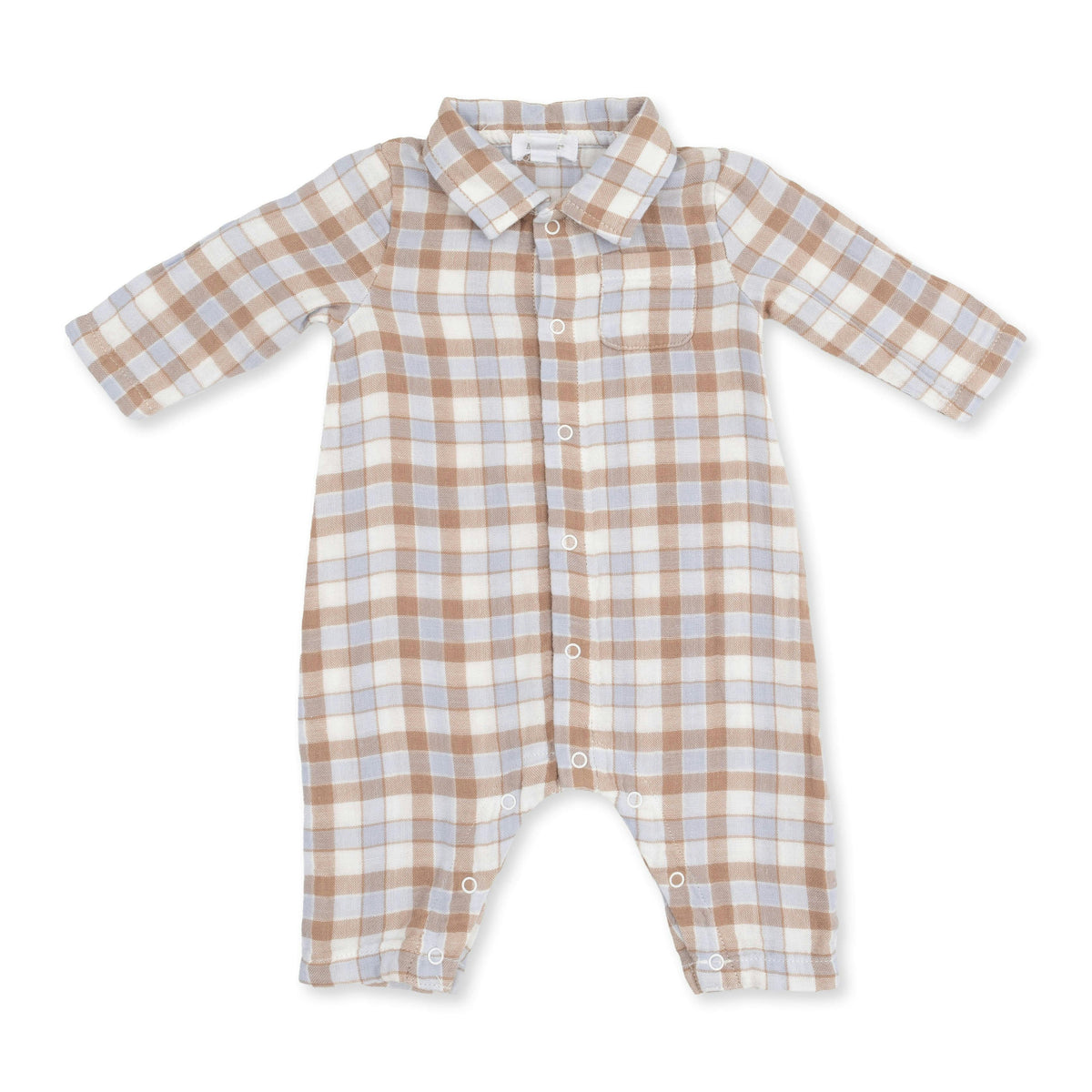 ANGEL DEAR: LONG SLEEVE POLO BUTTON DOWN ROMPER