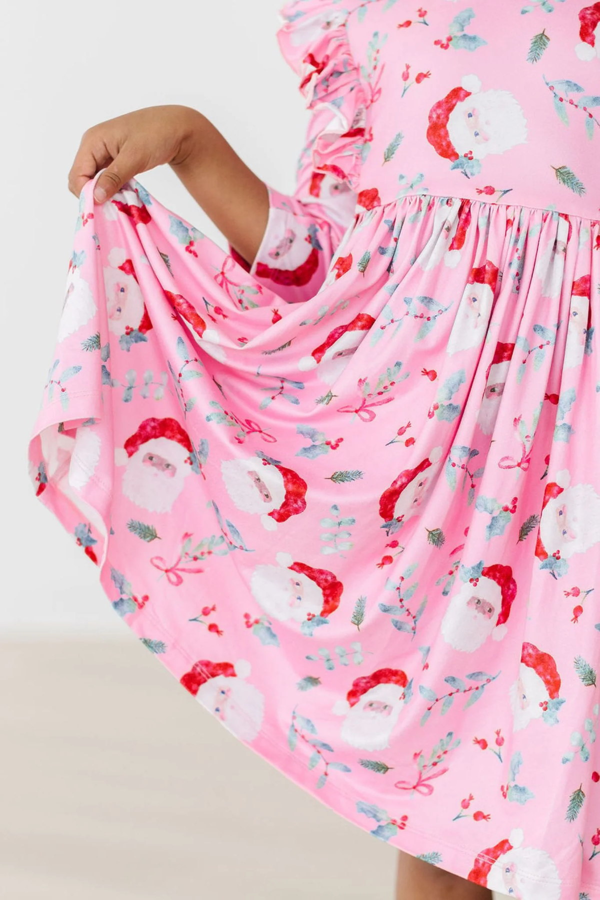 MILA & ROSE: JOLLY OLD SAINT NICK RUFFLE TWIRL DRESS