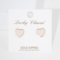 ENAMEL HEART SHAPED EARRING