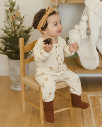 QUINCY MAE: WAFFLE LONG SLEEVE JUMPSUIT || GINGERBREAD