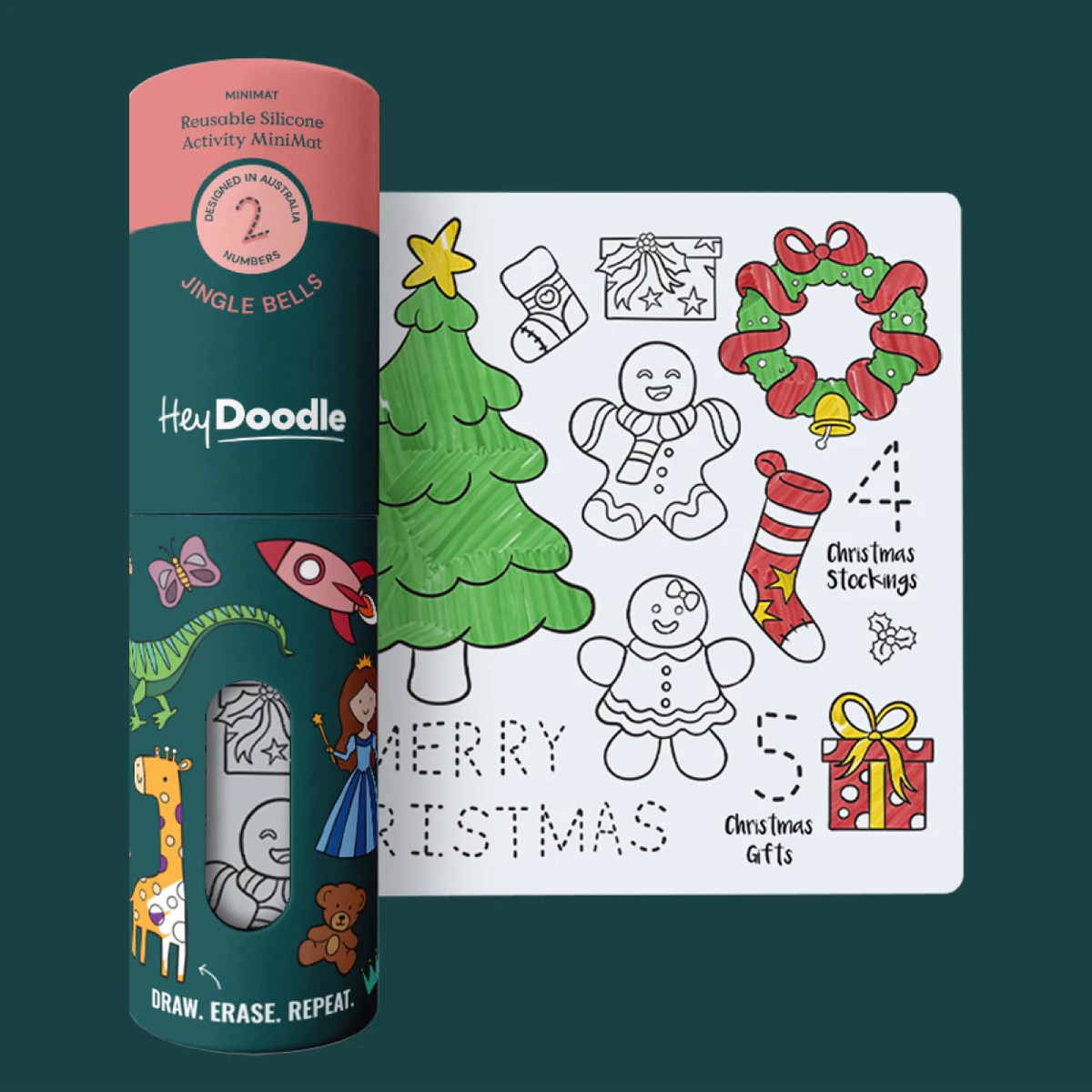 HEY DOODLE: JINGLE BELLS MINI COLORING & DOODLE MAT