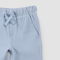 MILES THE LABEL: KNIT POLO TOP & SHORT SET - POWDERED BLUE