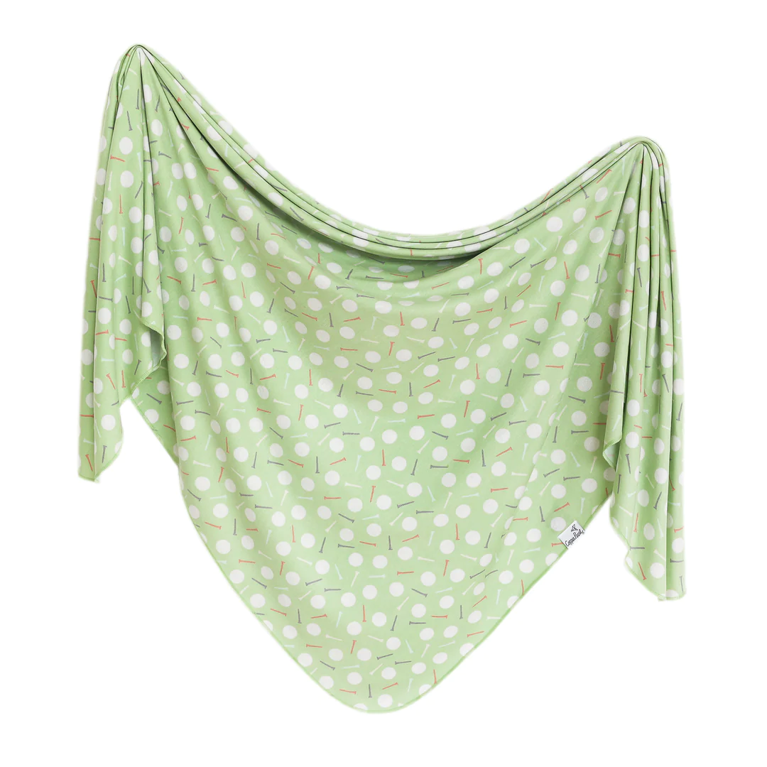 COPPER PEARL: BOGEY KNIT SWADDLE BLANKET
