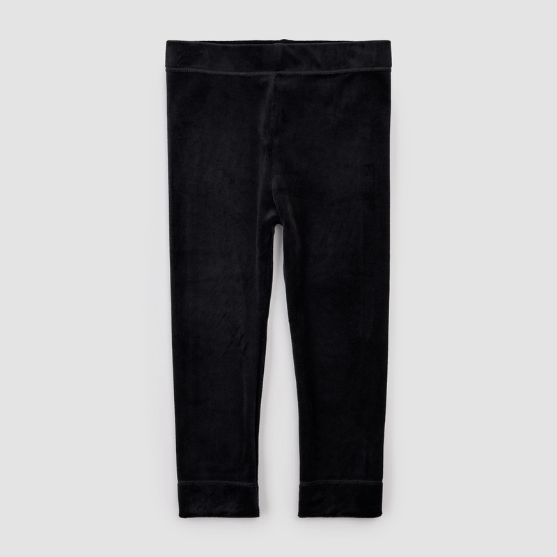 MILES THE LABEL: GLITTER BOW PRINT ON OFF-WHITE SWEATSHIRT & BLACK VELOUR LEGGINGS SET