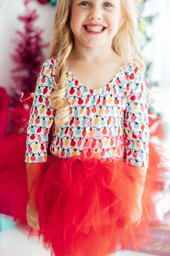 MILA & ROSE: MERRY & BRIGHT RED TUTU LEOTARD