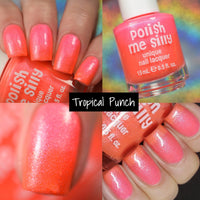 POLISH ME SILLY: TROPICAL PUNCH - NEON POP THERMAL COLOR CHANGING PINK ORANGE NAIL POLISH