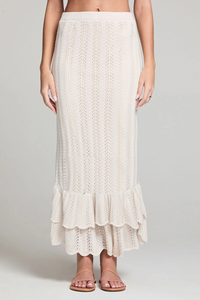 SALTWATER LUXE: RAINER MIDI SKIRT - NATURAL