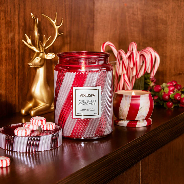 VOLUSPA: CRUSHED CANDY CANE CLASSIC CANDLE MINI TIN