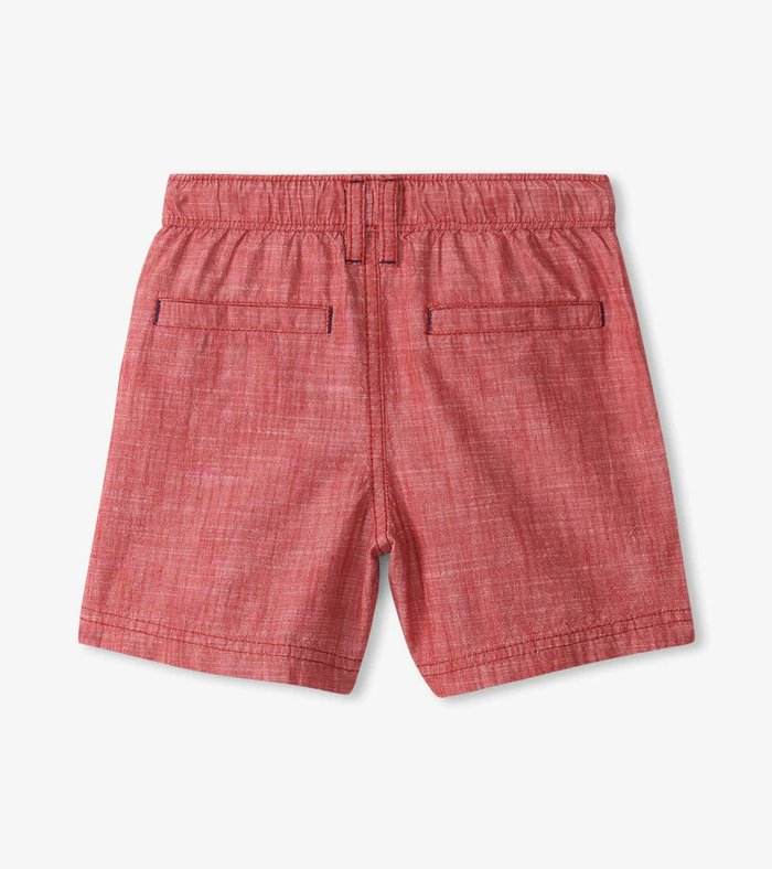 HATLEY: NAUTICAL CHAMBRAY WOVEN SHORTS - CHRYSANTHEMUM