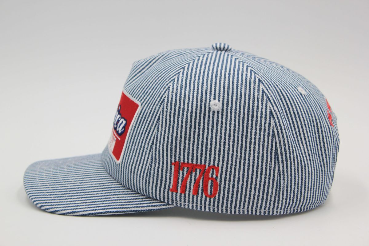 LIVIN THE DREAM SNAPBACK HAT - NAVY/WHITE STRIPE