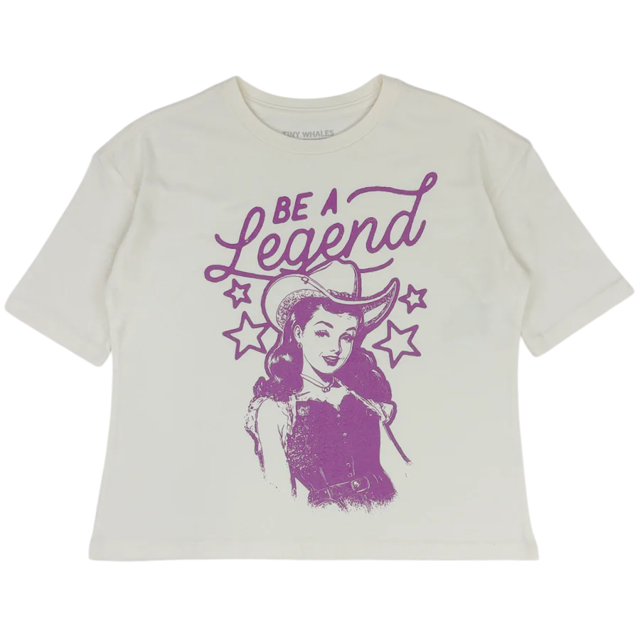 TINY WHALES: BE A LEGEND SUPER TEE - PARCHMENT