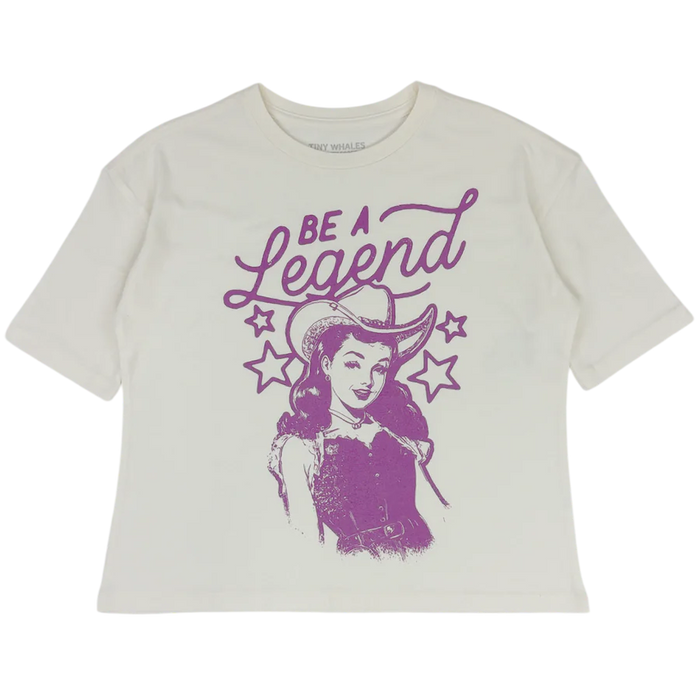 TINY WHALES: BE A LEGEND SUPER TEE - PARCHMENT