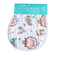 LITTLE HOMETOWN: COUNTRY BOY 2 IN 1 BURP CLOTH AND BIB COMBO