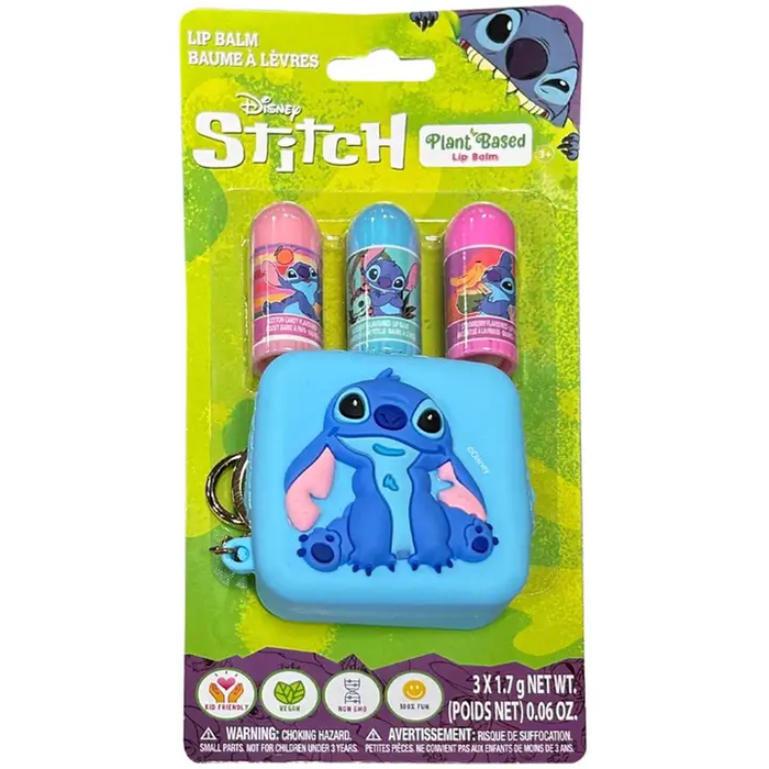 DISNEY: STITCH 3-PIECE PLANT BASED LIP BALM WITH SILICONE COIN BAG