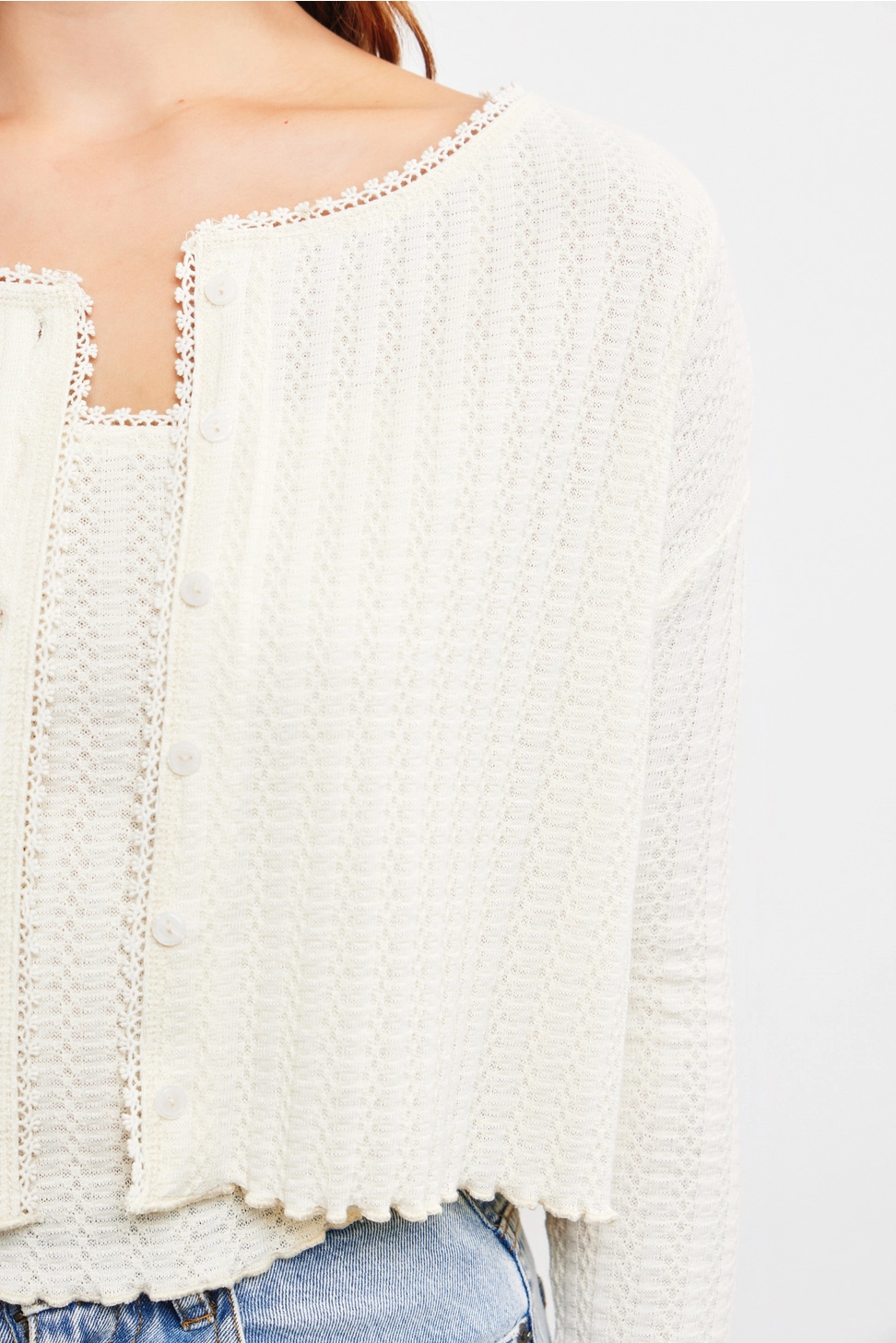 KNIT CROP TOP - IVORY