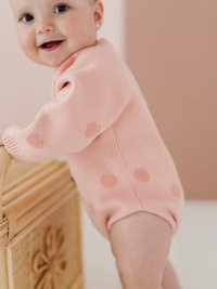 BABYSPROUTS: KNIT SWEATER ROMPER - HEARTS