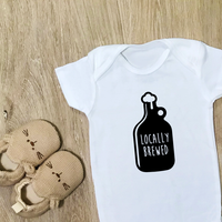 LOCALLY BREWED SHORT SLEEVE BABY BODYSUIT - WHITE