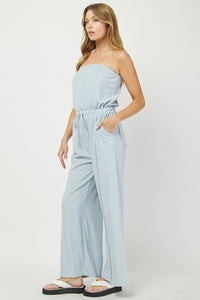 *PREORDER* NEEDII: SLEEVELESS TERRY CLOTH JUMPSUIT - LIGHT BLUE