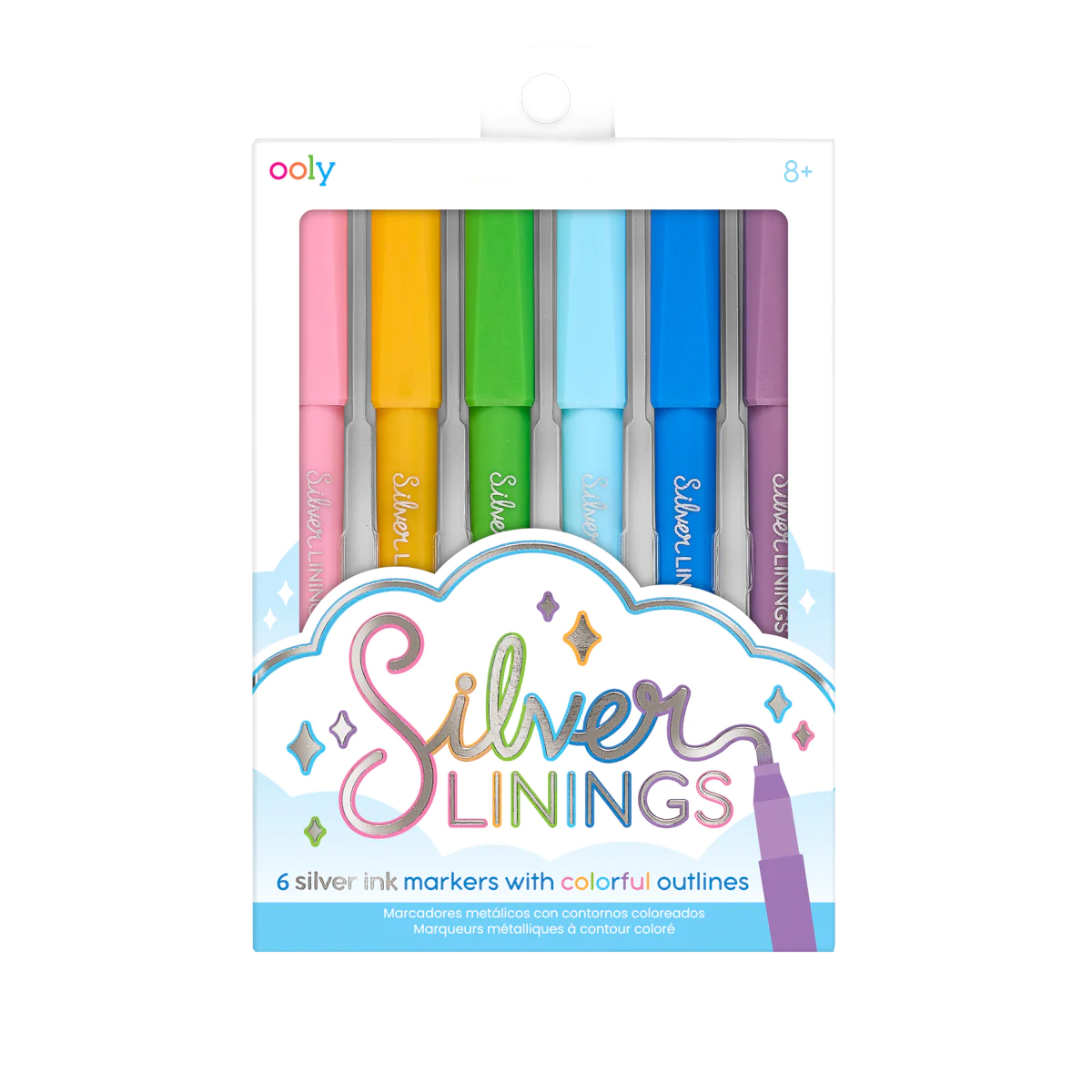 OOLY: SILVER LININGS OUTLINE MARKERS - SET OF 6