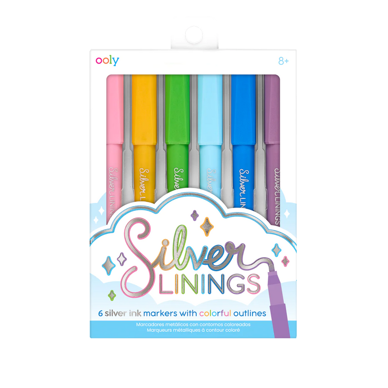 OOLY: SILVER LININGS OUTLINE MARKERS - SET OF 6