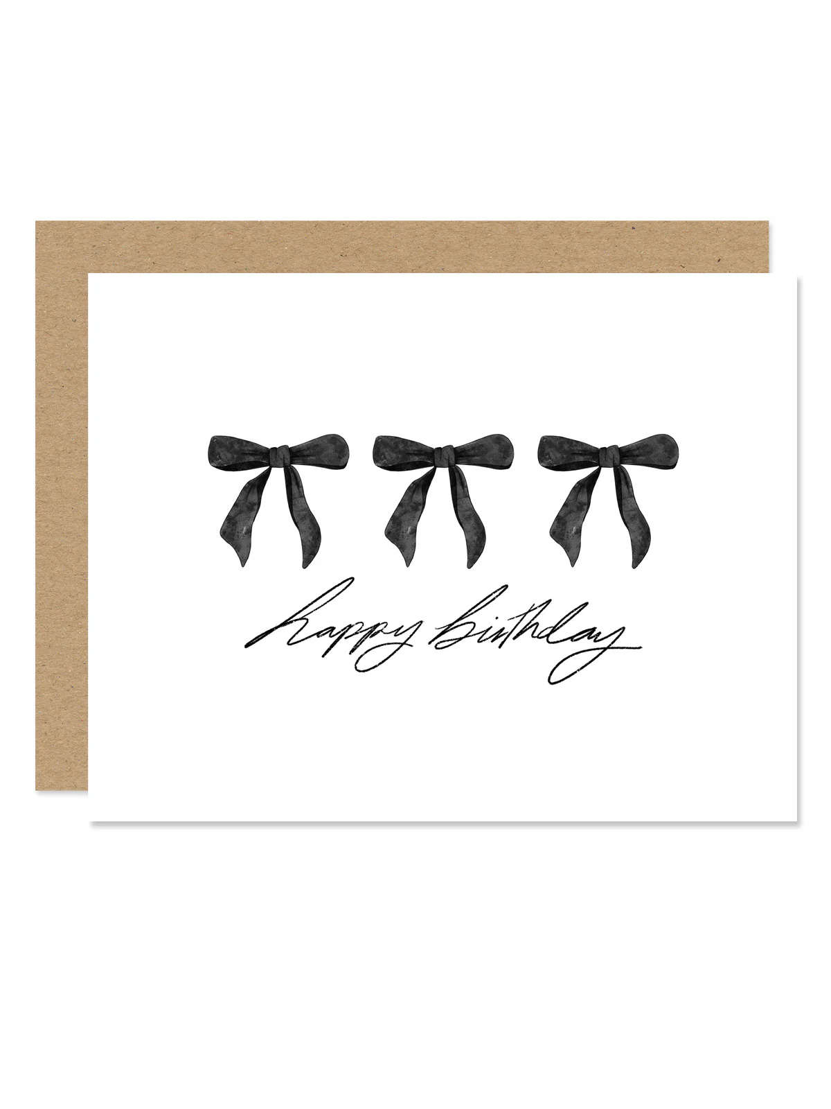 MADDON PAPER CO: HAPPY BIRTHDAY BOW CARD - BLACK