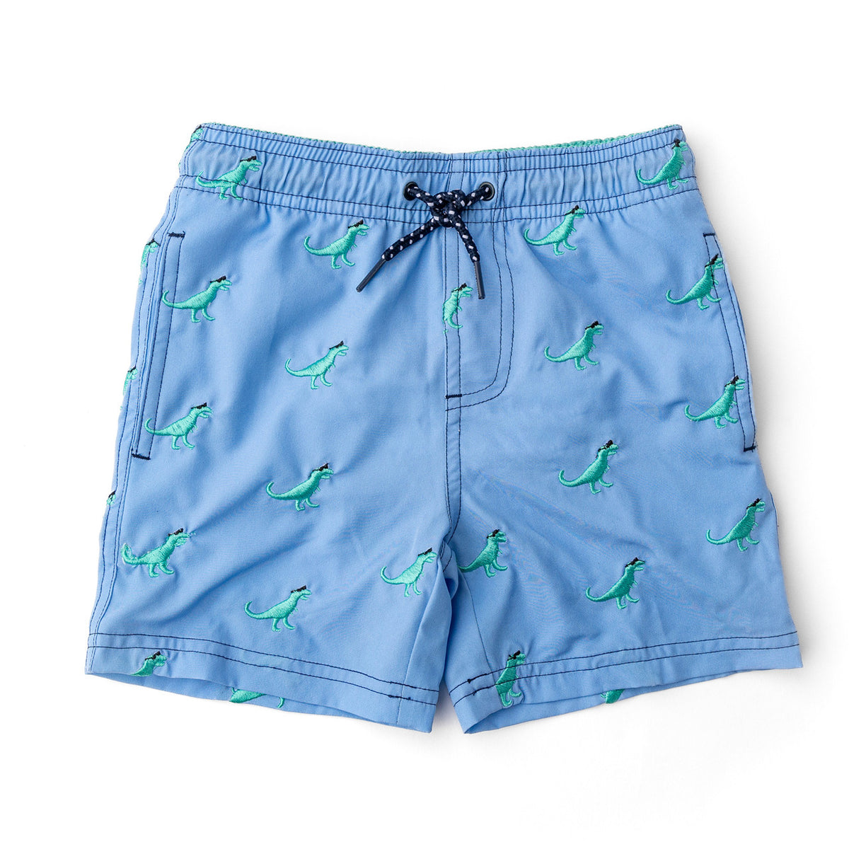 SHADE CRITTERS: SHADEY DINOS 4 WAY STRETCH EMBROIDERED SWIM TRUNKS