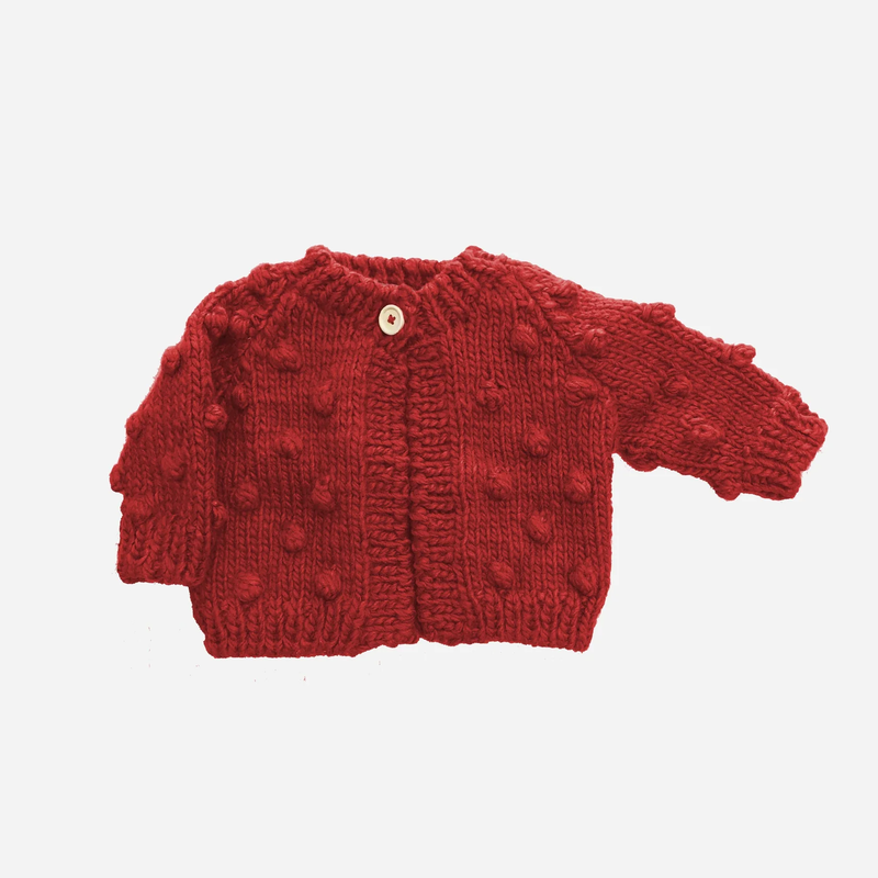 THE BLUEBERRY HILL: POPCORN CARDIGAN - RED