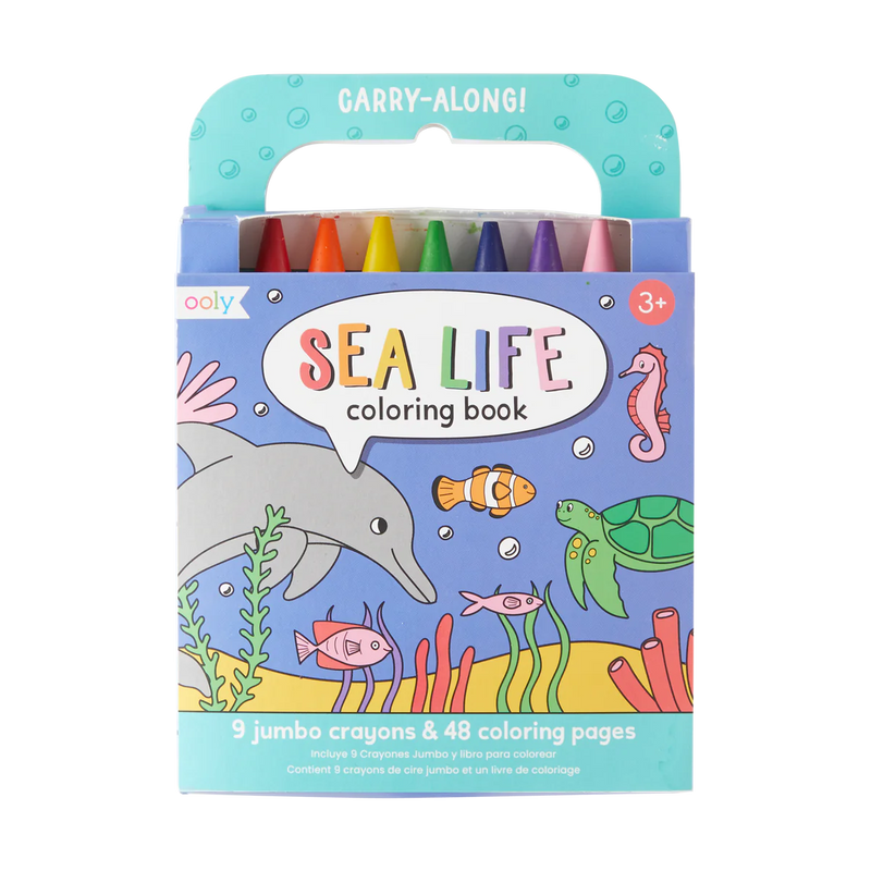 OOLY: CARRY ALONG COLORING BOOK SET - SEA LIFE