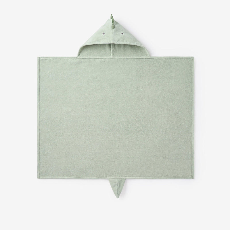 ELEGANT BABY: DINOSAUR HOODED BABY BATH WRAP - SAGE