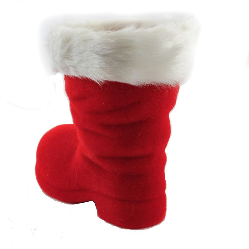 FLOCKED RED SANTA BOOT